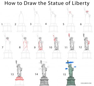 How to Draw the Statue of Liberty Step by Step