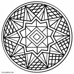 Kaleidoscope Coloring Pages Easy