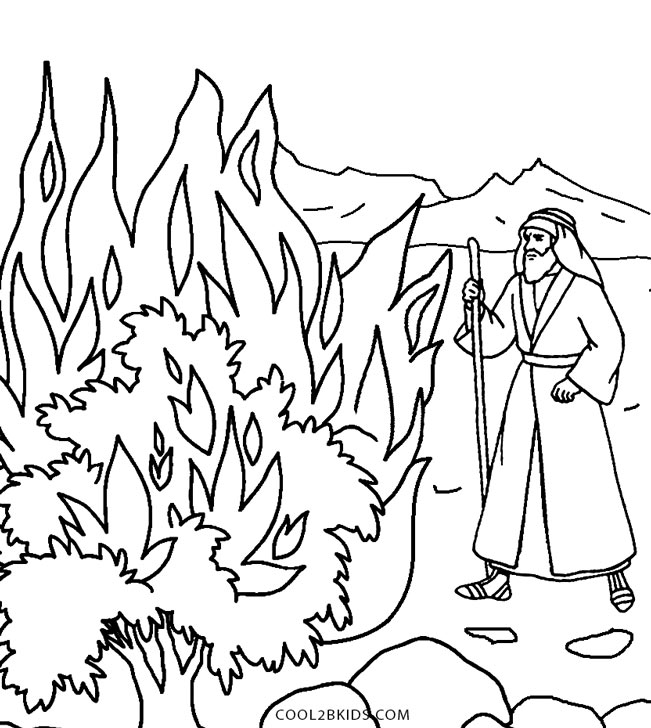 Moses Burning Bush Coloring Pages 6