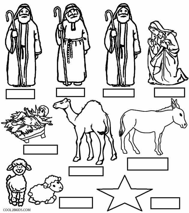 Printable Nativity Scene Coloring Pages for Kids