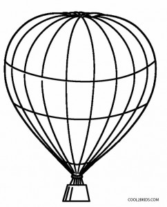 Blank Hot Air Balloon Coloring Page