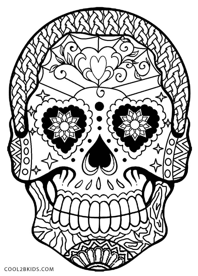 Day Of The Dead Coloring Skulls 1