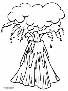 Erupting Volcano Coloring Pages