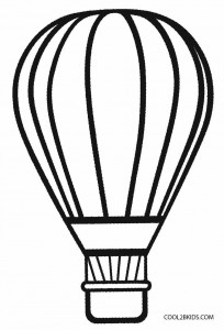 Hot Air Balloon Preschool Coloring Page