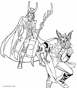 Loki and Thor Coloring Pages