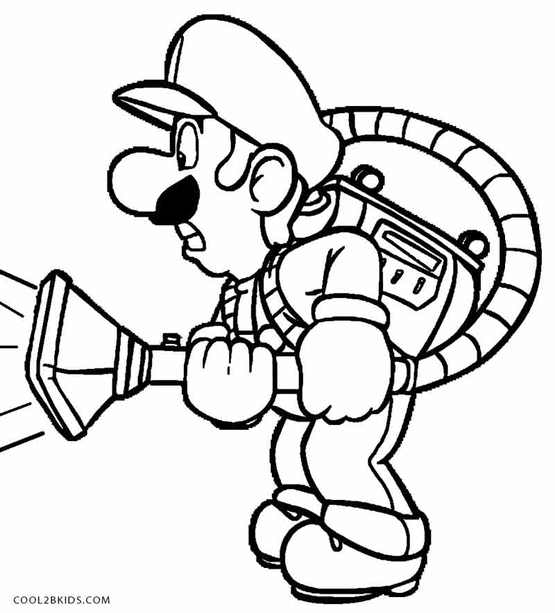 Luigi's Mansion Coloring Sheet