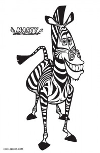 Madagascar Marty Coloring Pages