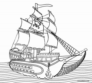 Pirate Boat Coloring Page