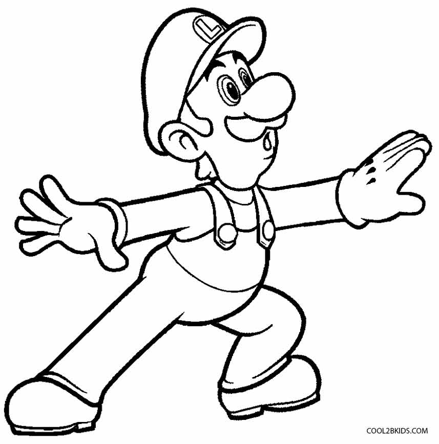  Luigi Printable Coloring Pages For Kids 1