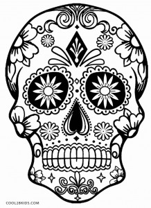 Simple Sugar Skull Coloring Pages