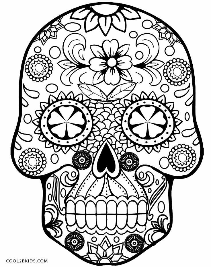 Skull Coloring Sheets 1