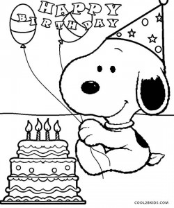 Snoopy Birthday Coloring Pages