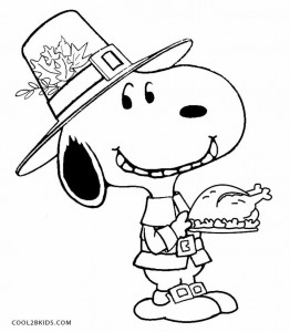 Snoopy Thanksgiving Coloring Pages