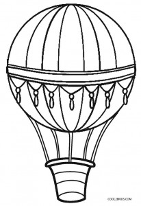 Vintage Hot Air Balloon Coloring Page