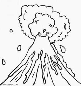 Volcano Coloring Pages Kids
