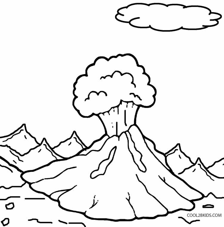 Printable Volcano Coloring Pages For Kids