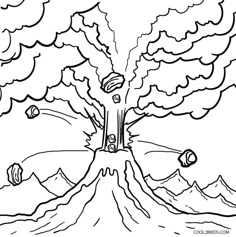 printable volcano coloring pages for kids