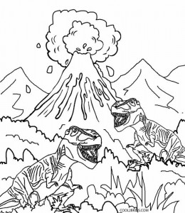 Volcano Dinosaur Coloring Pages