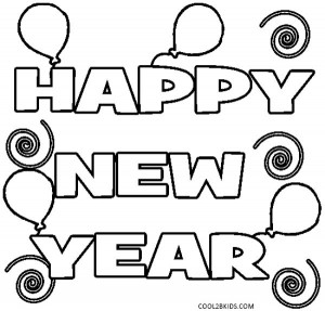 Happy New Year Coloring Page