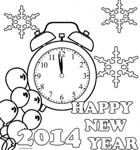 Happy New Year Coloring Pages