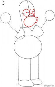 How to Draw Homer Simpson Step 5