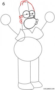 How to Draw Homer Simpson Step 6