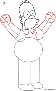 How to Draw Homer Simpson Step 7