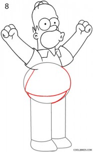 How to Draw Homer Simpson Step 8