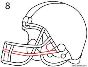 How to Draw a Football Helmet Step 8