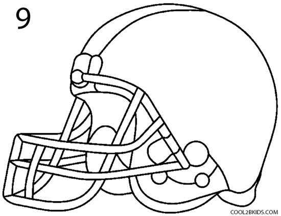How to Draw a Football Helmet Step 9