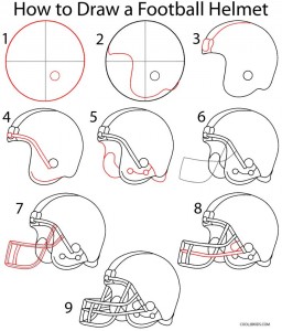 How to Draw a Football Helmet Step by Step