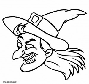 Witch Face Coloring Pages