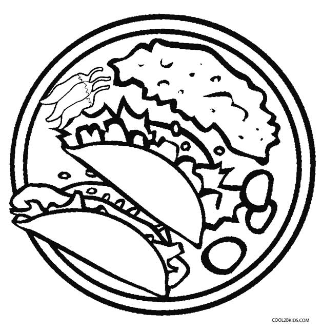 printable mexican food coloring pages