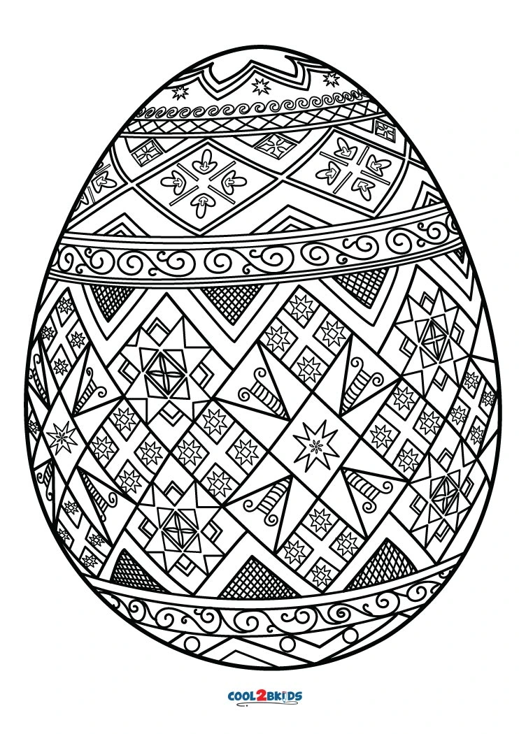 Detailed Easter Egg Coloring Pages
