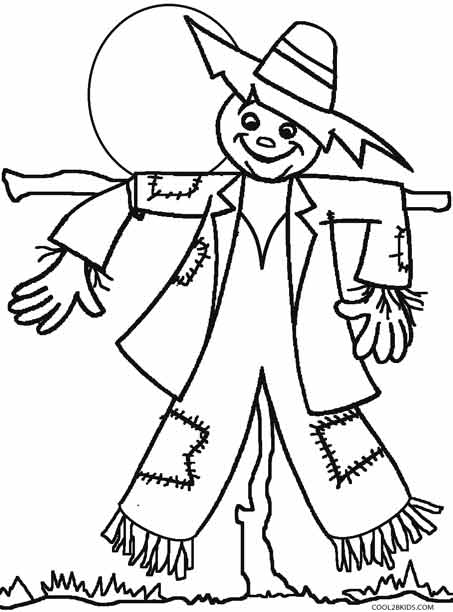 scarecrow coloring page wizard of oz