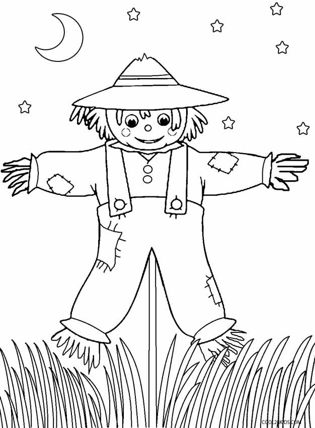 scarecrow coloring page wizard of oz