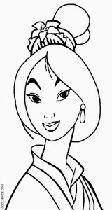 Mulan Face Coloring Pages