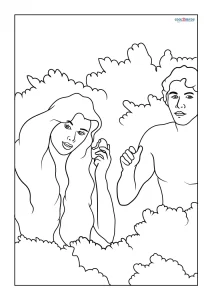 Printable Adam and Eve Coloring Pages For Kids