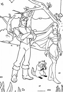 Pocahontas and Jhon Smith Coloring Pages