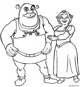 Shrek and Fiona Coloring Pages