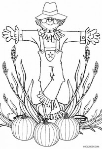 Thanksgiving Scarecrow Coloring Pages