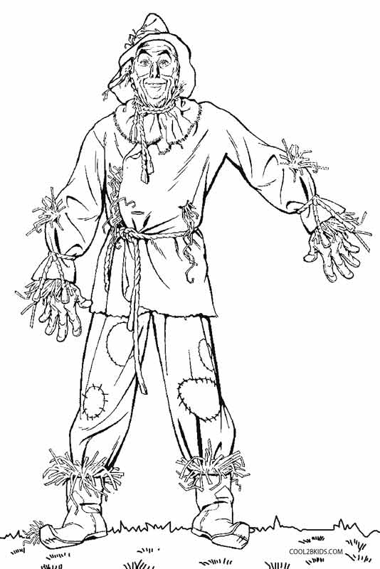 printable scarecrow coloring pages for kids