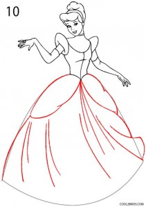 How to Draw Cinderella Step 10