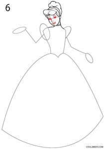 How to Draw Cinderella Step 6