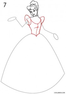 How to Draw Cinderella Step 7