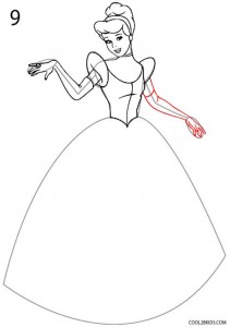 How to Draw Cinderella Step 9