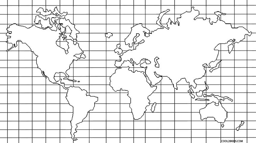 Printable World Map Coloring Page For Kids