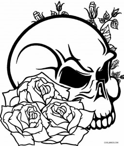 Skulls and Roses Coloring Pages