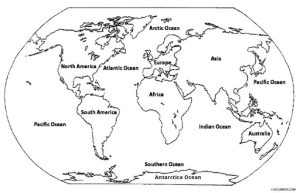 World Map Coloring Page for Preschoolers