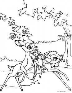 Bambi and Faline Coloring Pages